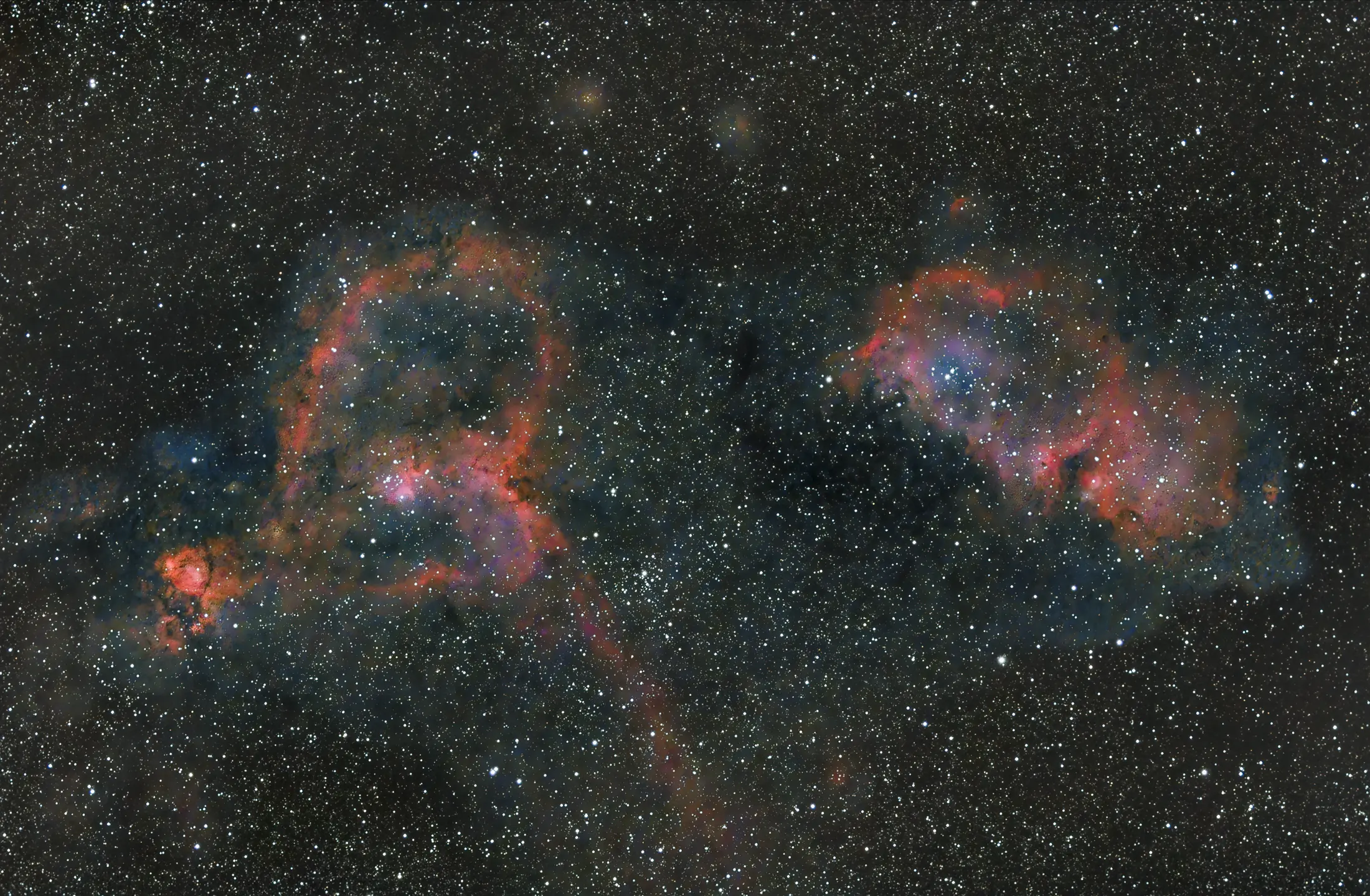 NGC1805 心臟星雲 + 靈魂星雲